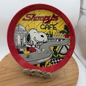 Vintage  1965  Snoopy's Cafe Tray United Feature Syndicate Woodstock